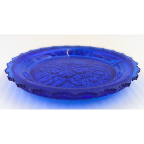 The Bartram Garden Philadelphia Glass Window Decor Pairpoint Cup Plate Blue - Picture 5 of 9